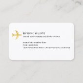 Travel Consultant Gold Map Minimalistisch Visitenkarte (Rückseite)