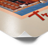 Travel Copenhagen, Vintage Poster, Fotodruck (Ecke)