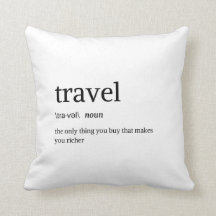 Travel Definition Throw Kissen