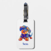 Travel Dog, coloured, cute, Gepäckanhänger (Rückseite vertikal)