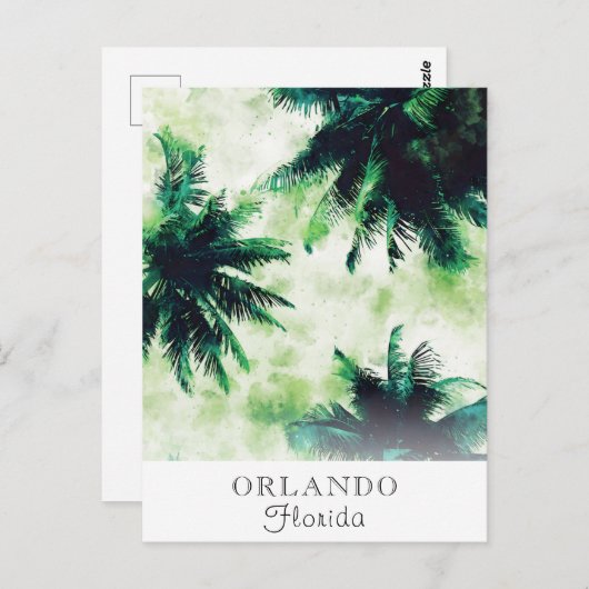 *~* Travel Exotic AP25 Personalize - Palm Leaf . Postkarte (Vorne/Hinten)