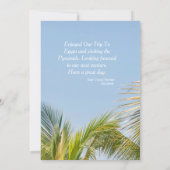 Travel Friends Beach Palm Trees Personalize Dankeskarte (Rückseite)