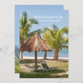 Travel Friends Beach Palm Trees Personalize Dankeskarte (Vorne/Hinten)