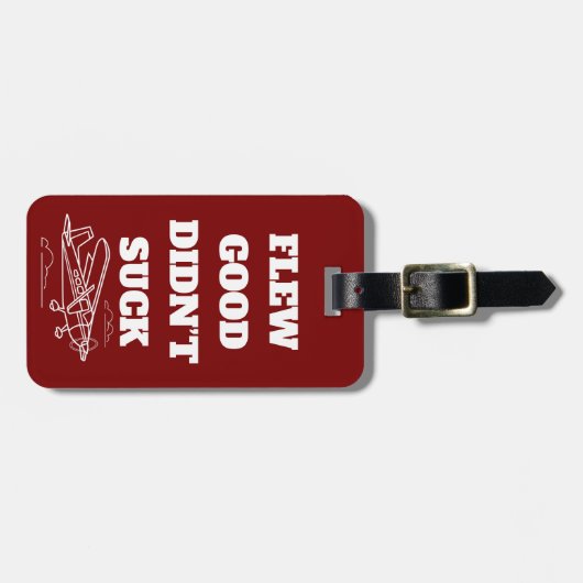 Travel Funny "Flew Good Sind zum Kotzen nicht" und Gepäckanhänger (Vorderseite horizontal)