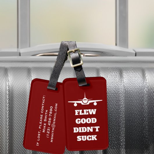 Travel Funny "Flew Good Sind zum Kotzen nicht" und Gepäckanhänger