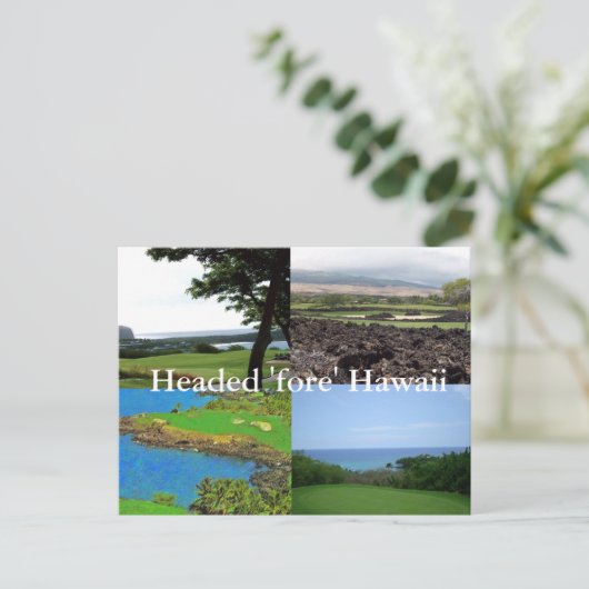 Travel Hawaii Fore Golf Postkarte (Stehend Vorderseite)