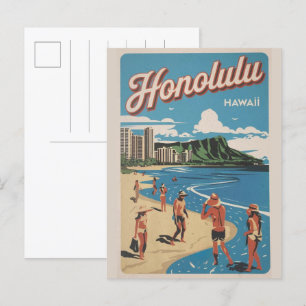 Travel Honululu, Hawaii tropische Strandgeschenke Postkarte