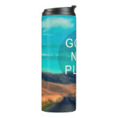 Travel inspiration quote - Go to new place. Retro  Thermosbecher (Nach links gedreht)