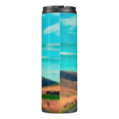 Travel inspiration quote - Go to new place. Retro  Thermosbecher (Rückseite)