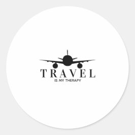 Travel is my tharapy runder aufkleber