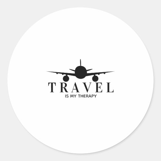 Travel is my tharapy runder aufkleber (Vorderseite)