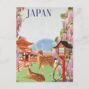 Travel Japan by Train Vintage Postkarte