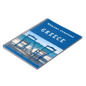 Travel Journal Greece blue benutzerdefinierbar Notizblock (Linke Seite)