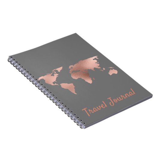 Travel Journal Hübsche Rose Goldene Karte Notizblock (Rechte Seite)