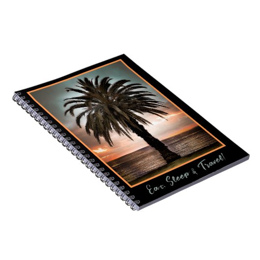 Travel Journal Palm Tree und Sunset Notebook Notizblock (Rechte Seite)