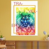 Travel Jungle Wild Tiger Tropical Blätter Leinwanddruck (Insitu (Wohnzimmer))