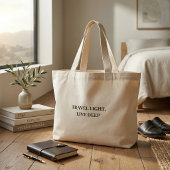 Travel Light Live Deep Minimalist Typography  Jumbo Stoffbeutel