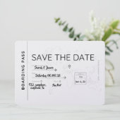 travel lover save the date boarding pass (Stehend Vorderseite)