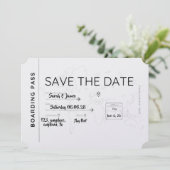 travel lover save the date boarding pass (Stehend Vorderseite)