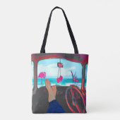 Travel Monogram Beach Scene Flamingos Tasche (Rückseite)