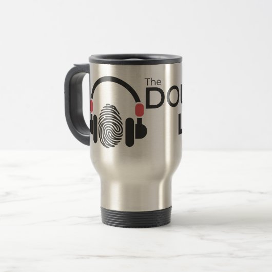Travel Mug - Double Loop Podcast Reisebecher (Vorderseite Links)