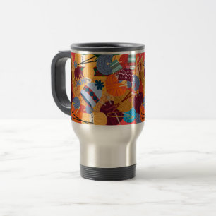 Travel Mug in unserem Strick 1 Perl 1 Design Reisebecher
