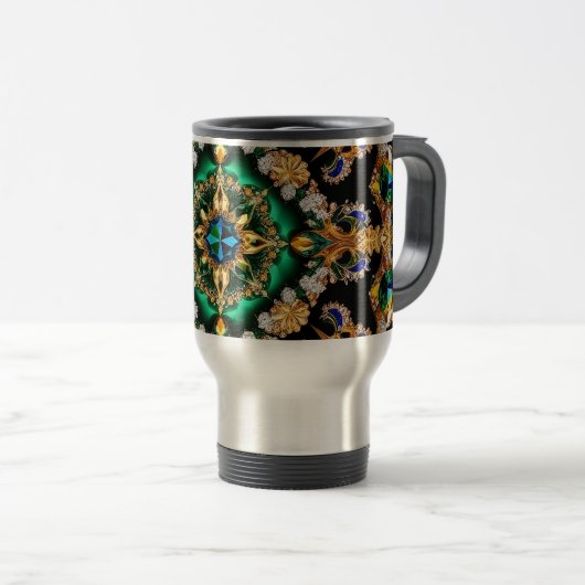 Travel Mug mit brasilianischem Colors Design Reisebecher (VorderseiteRechts)