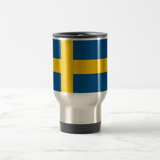 Travel Mug mit der Flagge Schwedens Reisebecher (Mittel)