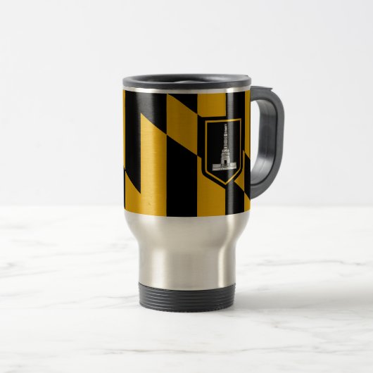 Travel Mug mit Flag Baltimore, Maryland, USA Reisebecher (VorderseiteRechts)