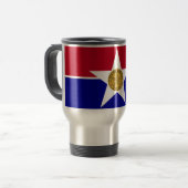 Travel Mug mit Flag Dallas, Texas, USA Reisebecher (Vorderseite Links)