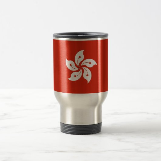Travel Mug mit Flag Hongkong, China Reisebecher (Mittel)