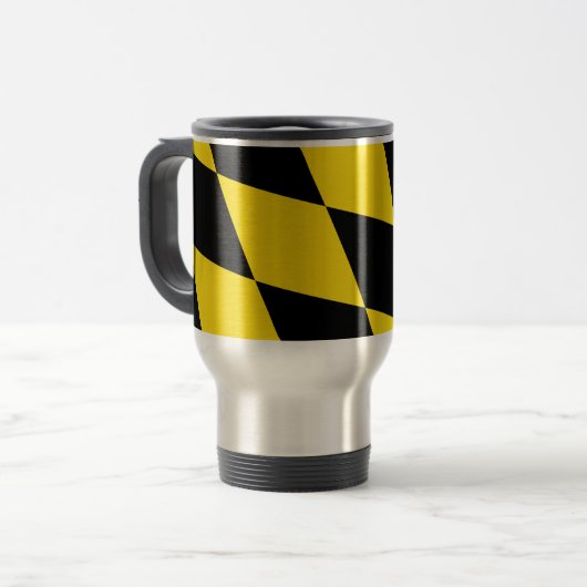 Travel Mug mit Flag München, Bayern Reisebecher (Vorderseite Links)