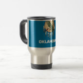Travel Mug mit Flag Oklahoma Staat - USA Reisebecher (Vorderseite Links)