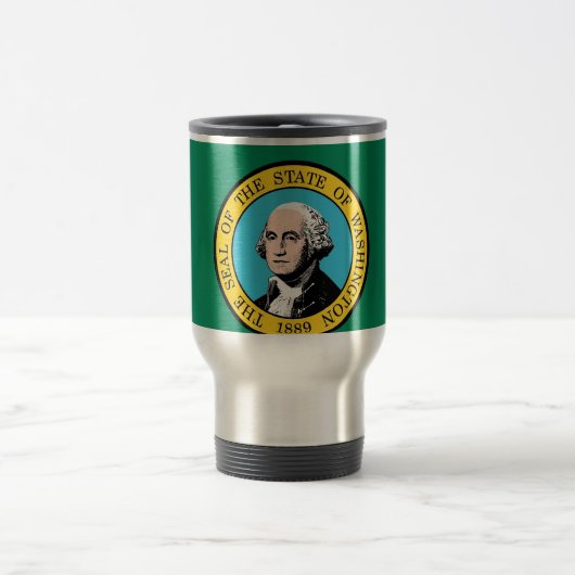 Travel Mug mit Flag Washington Staat - USA Reisebecher (Mittel)
