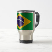 Travel Mug mit Flagge Brasiliens Reisebecher (VorderseiteRechts)
