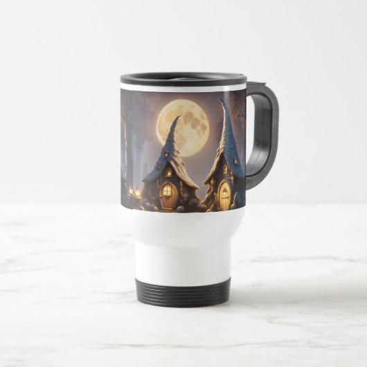 Travel mug mit Gnome Kabinen Mondlicht Reisebecher (VorderseiteRechts)