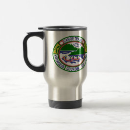 Travel Mug mit Kanu Trails Training Patches Reisebecher