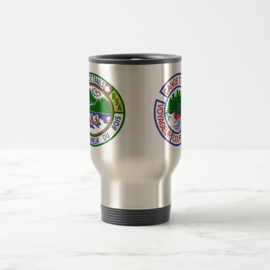 Travel Mug mit Kanu Trails Training Patches Reisebecher (Mittel)