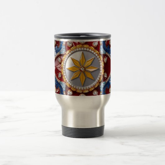 Travel Mug mit kolumbianischem Colors Design Reisebecher (Mittel)