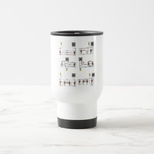 Travel Mug mit Schaltdiagrammen für Elektriker Reisebecher (Mittel)