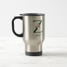 Travel Mug Monogram floral with Name Reisebecher