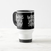 Travel Mug – WAKE UP & SLAY Bold Motivational Reisebecher (Vorderseite Links)