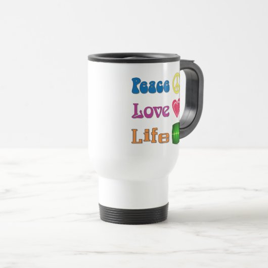 Travel mug with a pro-life message. reisebecher (VorderseiteRechts)