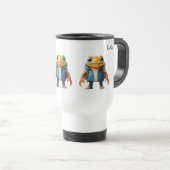 Travel mug with custom name and frog image reisebecher (VorderseiteRechts)