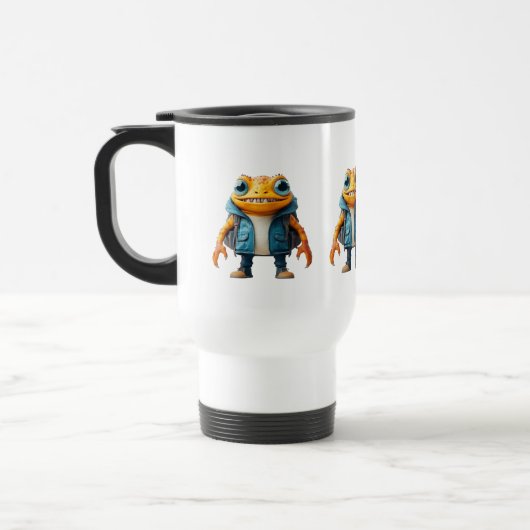 Travel mug with custom name and frog image reisebecher (Links)