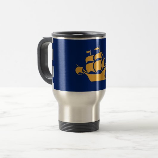 Travel Mug with Flag of Quebec City, Canada Reisebecher (Vorderseite Links)