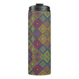 Travel mug with vibrant geometric pattern thermosbecher