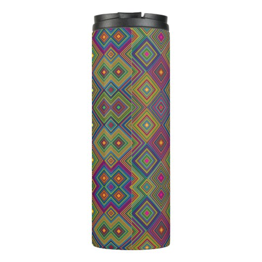 Travel mug with vibrant geometric pattern thermosbecher (Rückseite)