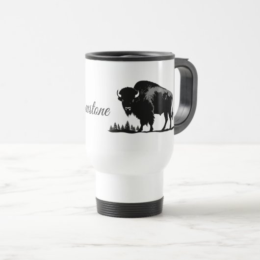 Travel Mug-Yellowstone Buffalo Reisebecher (VorderseiteRechts)