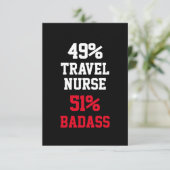 Travel Nurse Badass Card Karte (Stehend Vorderseite)